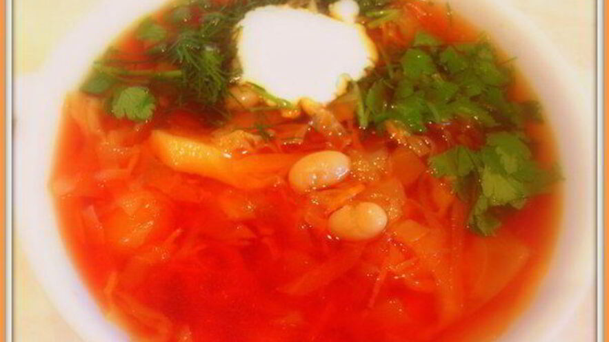 Рецепт вегетарианского борща с фасолью