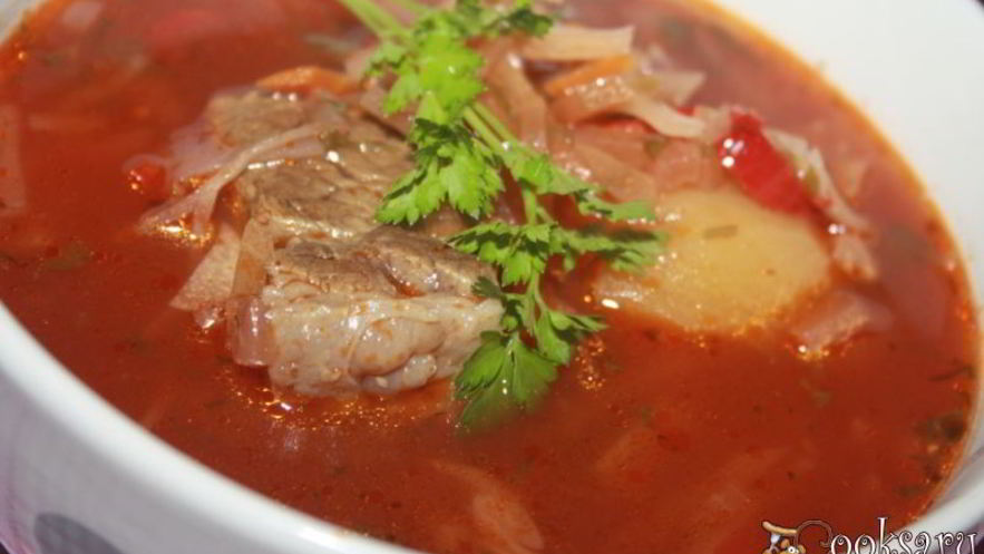 Рецепт вкуснейшего борща с мраморной говядиной