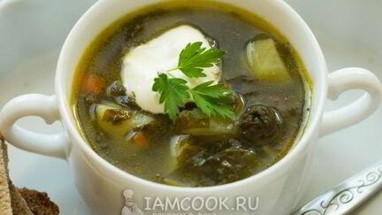 Рецепт Зеленого борща без мяса