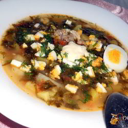 Рецепт Зеленого борща с курицей и томатом