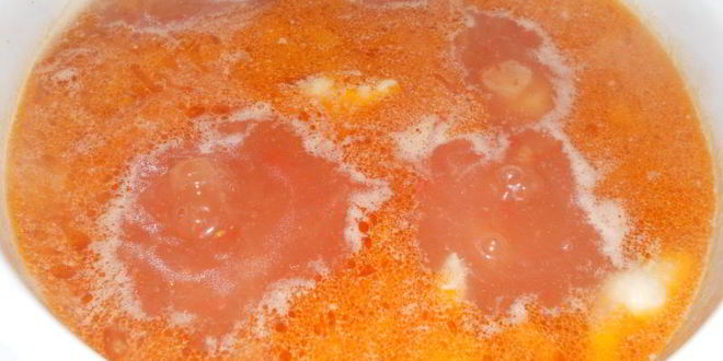 Рецепт зеленого борща с курицей и томатом