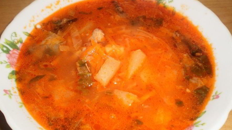 Рецепт зеленого борща с щавелем и томатом