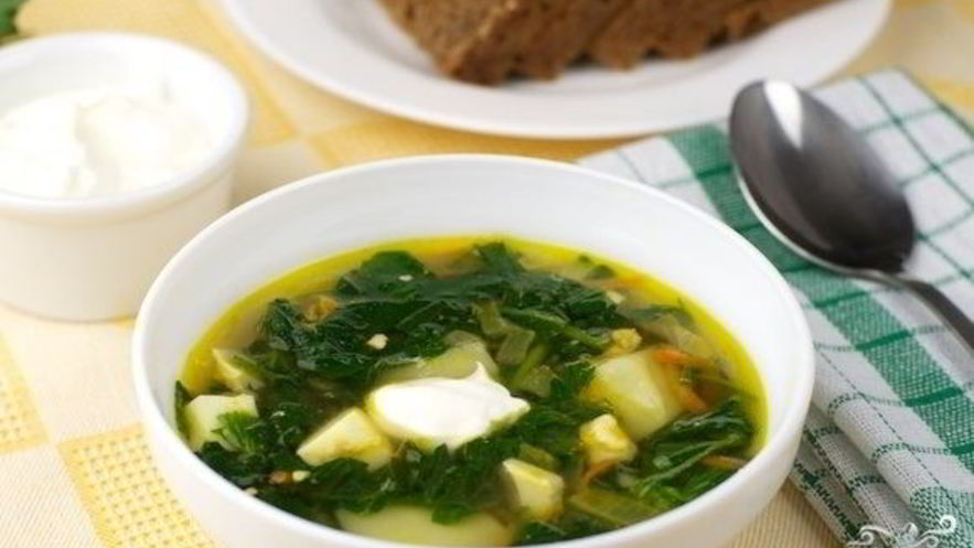 Рецепт зеленого борща с яйцом