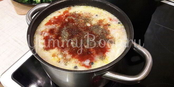 Рецепт бульона с яичной паутинкой, томатами и зеленым луком