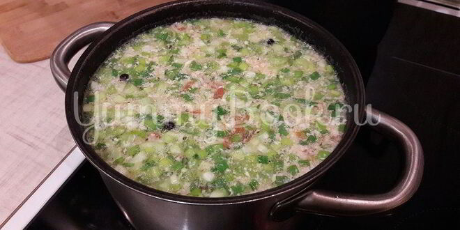 Рецепт бульона с яичной паутинкой, томатами и зеленым луком