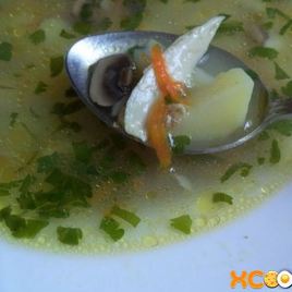 Рецепт Грибного супа на курином бульоне