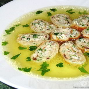 Рецепт Куриного бульона с блинчиками