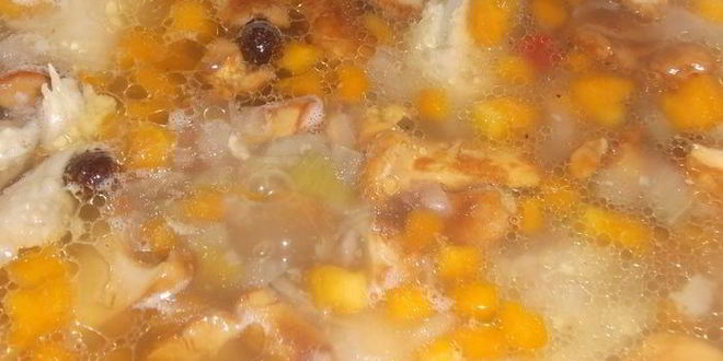 Рецепт лисичек с курицей в бульоне