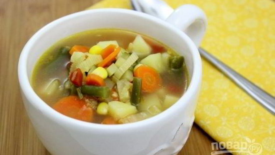 Рецепт супа на овощном бульоне