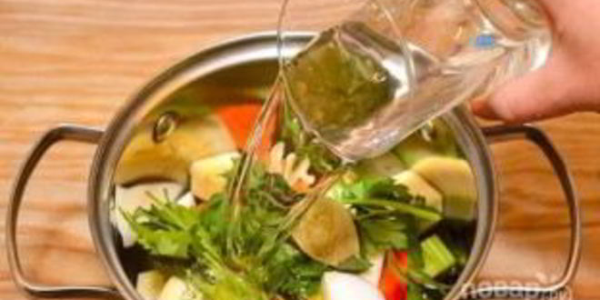 Рецепт супа на овощном бульоне