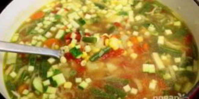 Рецепт супа на овощном бульоне