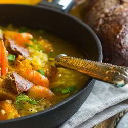 Рецепт Тыквенного супа с бульоном и крупами