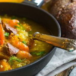 Рецепт Тыквенного супа с бульоном и крупами