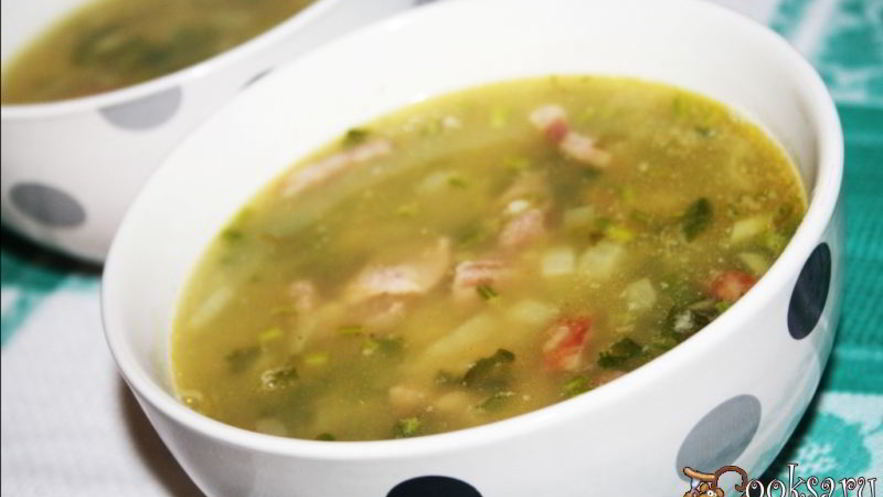 Рецепт чечевично-булгурового суп с индейкой и копченостями