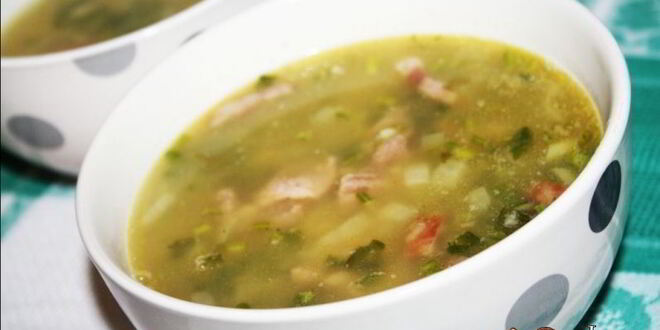 Рецепт чечевично-булгурового суп с индейкой и копченостями