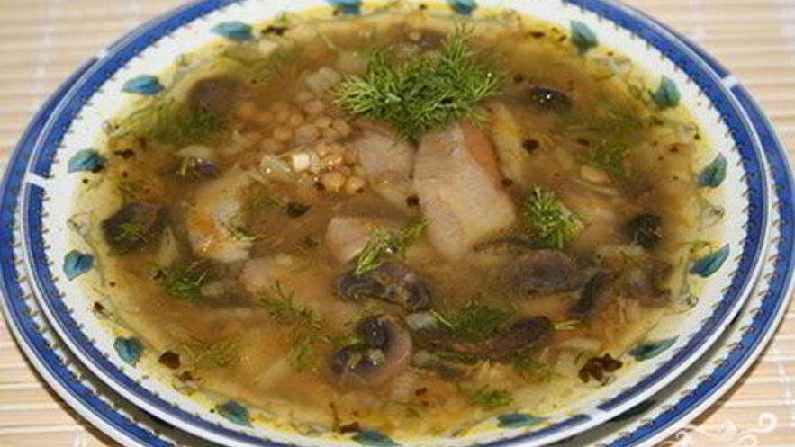 Рецепт чечевичного супа с грибами