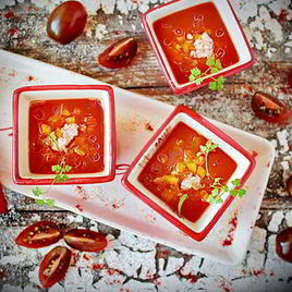 Рецепт Гаспачо с печенью трески