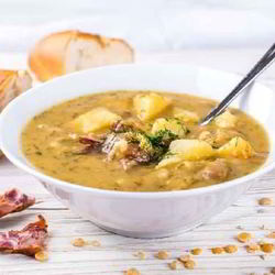 Рецепт Ароматного горохового супа с копченой курицей