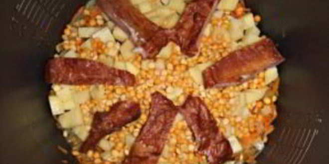 Рецепт горохового супа на копченых ребрышках