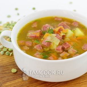 Рецепт Горохового супа с копченой колбасой