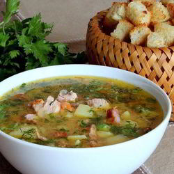 Рецепт Горохового супа с копченой курицей