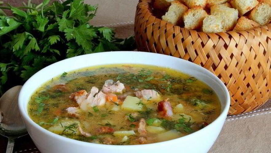 Рецепт горохового супа с копченой курицей