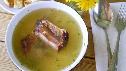 Рецепт Горохового супа с копченостями в мультиварке