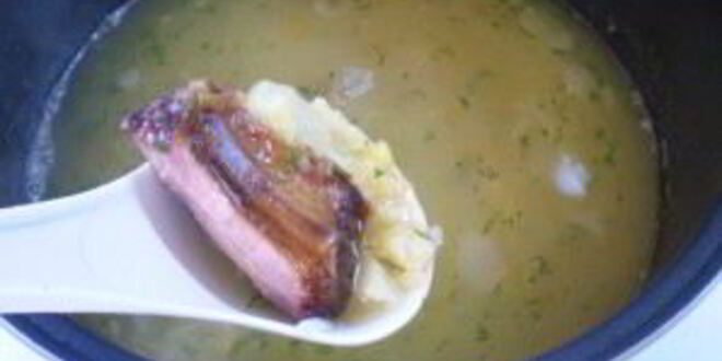 Рецепт горохового супа с копченостями в мультиварке