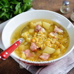 Рецепт Горохового супа со свиными ребрышками