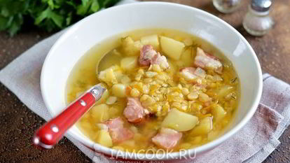 Рецепт Горохового супа со свиными ребрышками