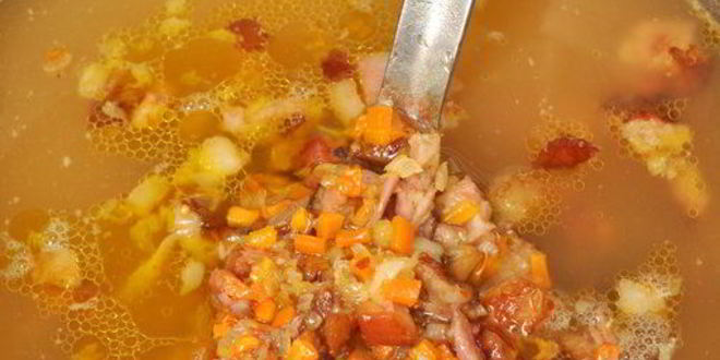 Рецепт супа горохового с копчеными ребрышками