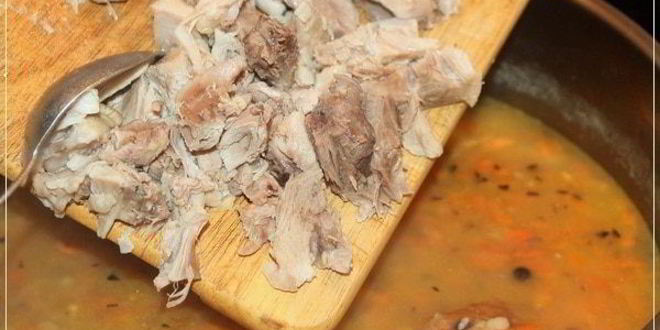 Рецепт супа горохового с рулькой поросячьей