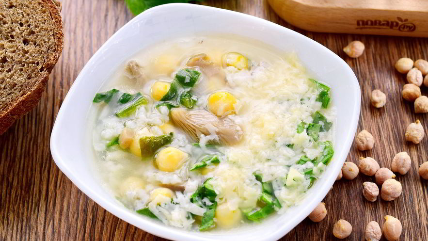 Рецепт супа из шпината и бараньего гороха