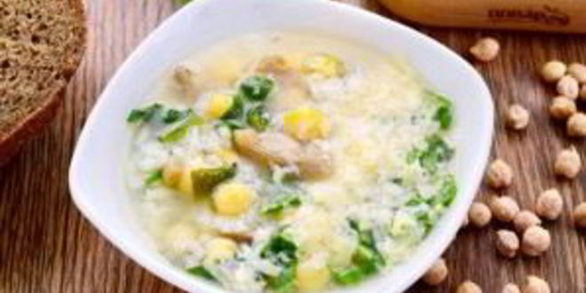 Рецепт супа из шпината и бараньего гороха