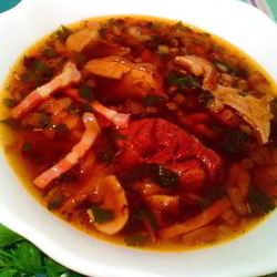 Рецепт Гречневого супа с белыми грибами и беконом