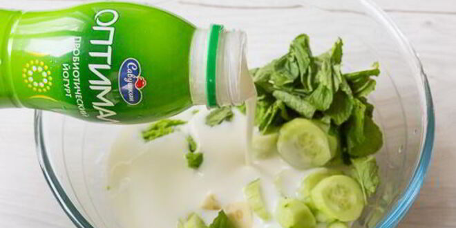 Рецепт холодного йогуртового супа с горошком и мятой