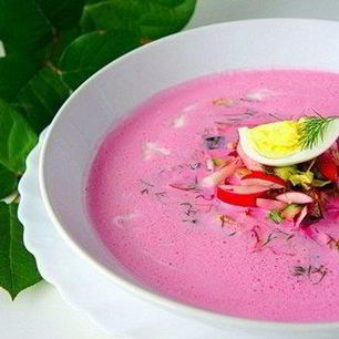 Рецепт Холодного летнего супа со свеклой на кефире