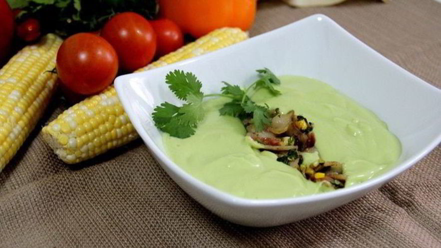 Рецепт холодного супа из авокадо с начинкой