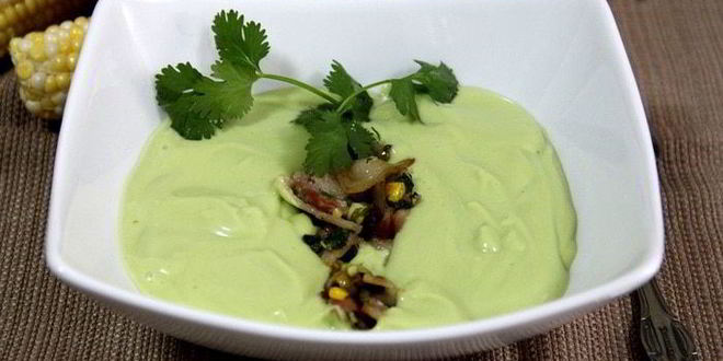 Рецепт холодного супа из авокадо с начинкой