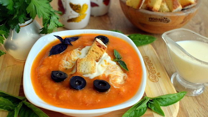 Рецепт холодного супа из кабачковой икры