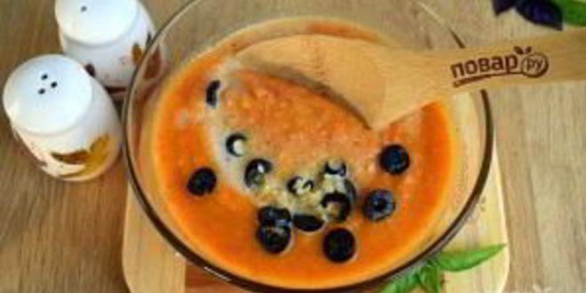 Рецепт холодного супа из кабачковой икры