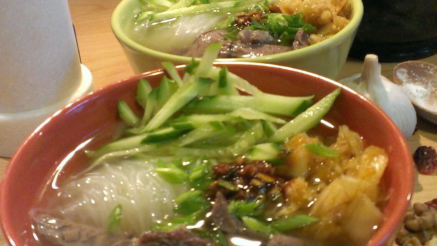 Рецепт острого супа кукси с кимчи