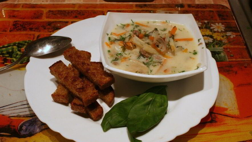 Рецепт молочного супа с грибами