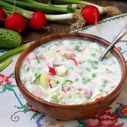 Рецепт Классической окрошки с зеленым луком