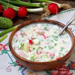 Рецепт Классической окрошки с зеленым луком