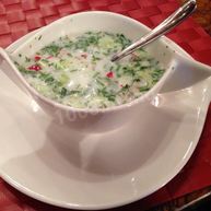 Рецепт Легкого супа окрошка с черемшой на кефире