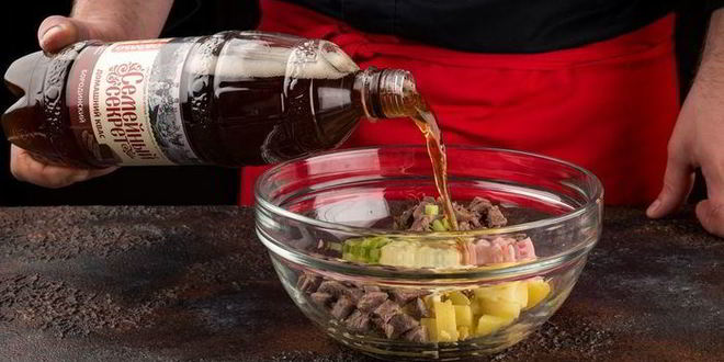 Рецепт мясной окрошки сборной