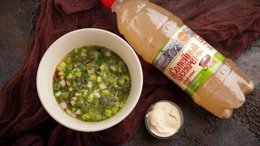 Рецепт мясной окрошки