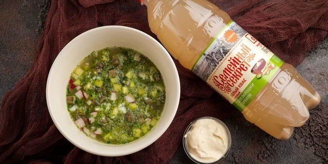 Рецепт мясной окрошки