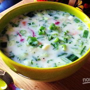 Рецепт Окрошки без колбасы